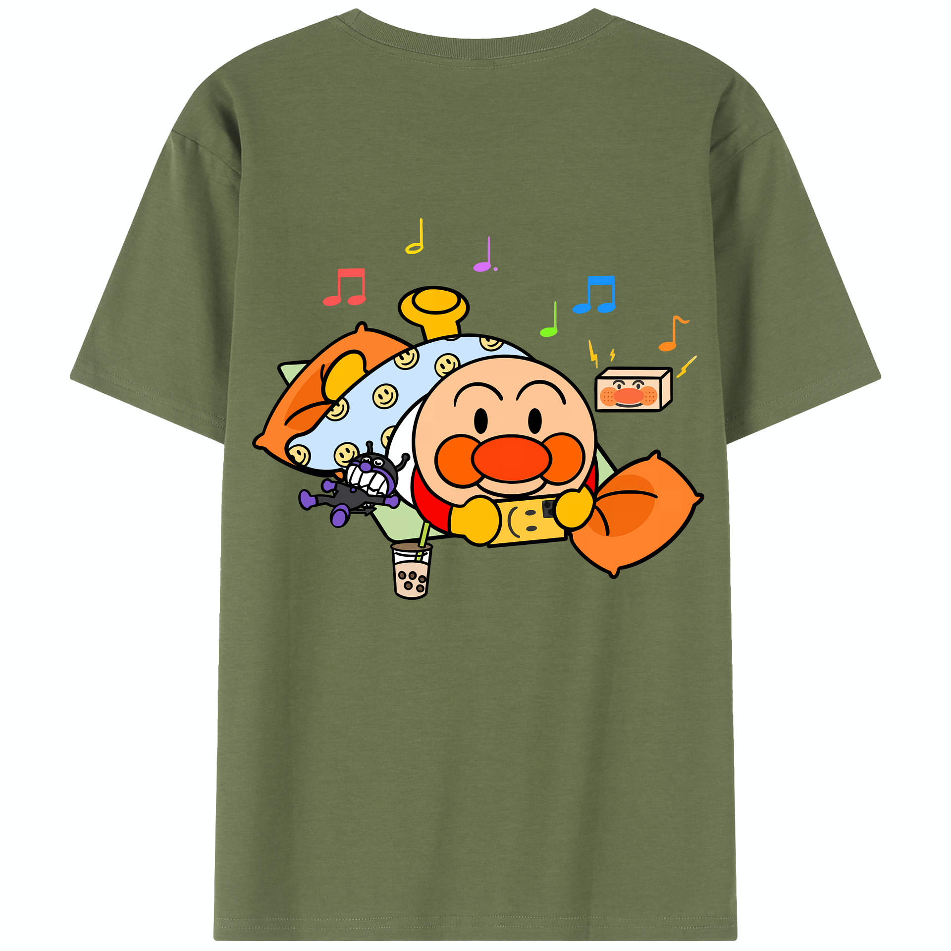 （画像用） アンパンマン Anpanman 綿100％半袖Tシャツ（背面プリント）